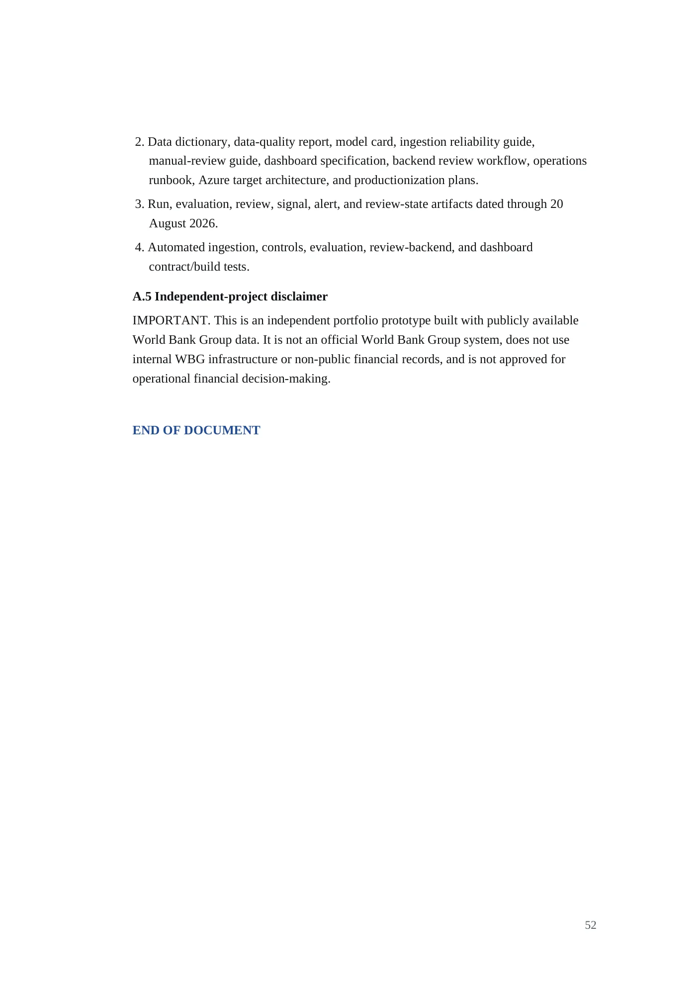 IDA Financial Control Tower requirements document, page 52